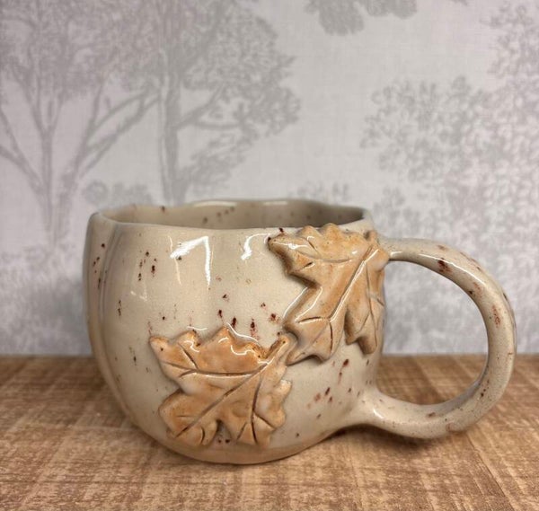 Tasse citrouille "feuilles"