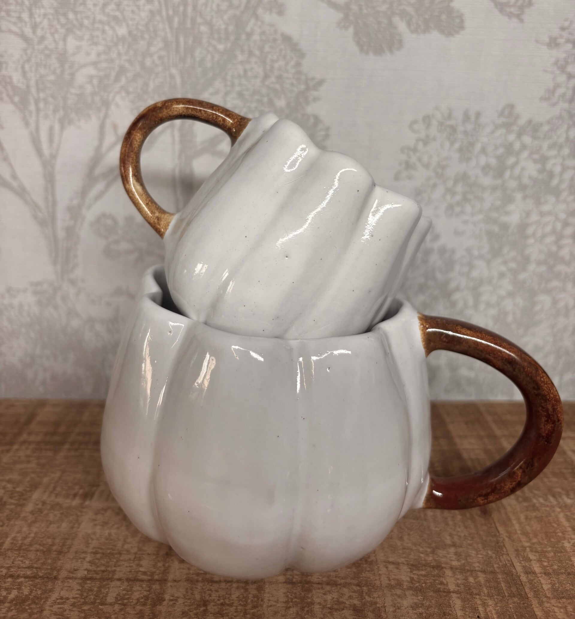 Duo Tasses Citrouille "Blanche"