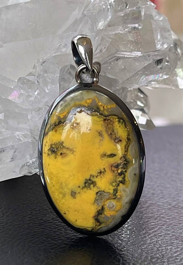 Bumble Bee Jaspis hanger cabochon ovaal medium