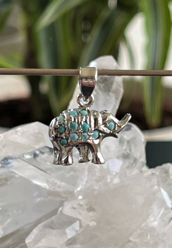 Turkoois hanger cabochon olifant klein