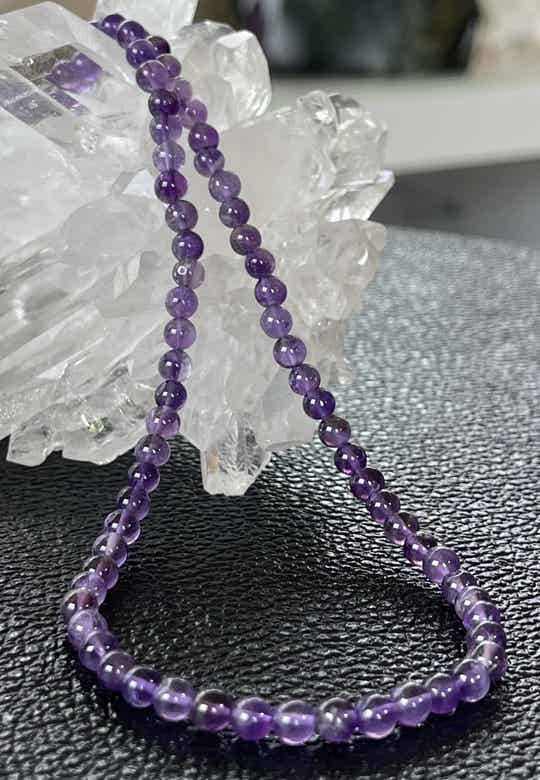 Amethist ketting cabochon rond