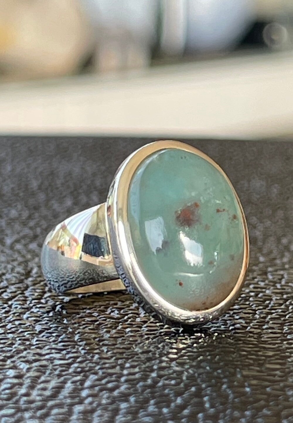 Aquapraas ring cabochon ovaal, maat 17,6