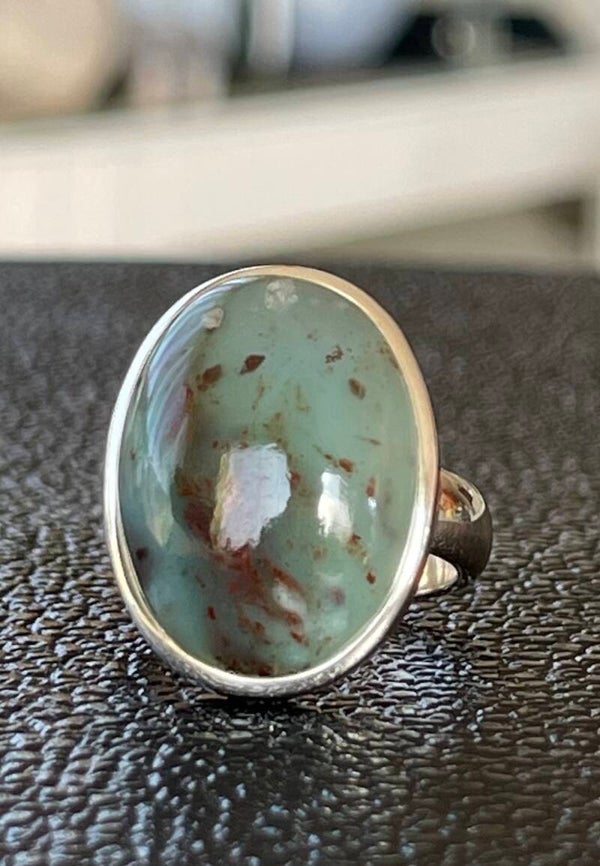 Aquapraas ring cabochon ovaal, maat 17,6