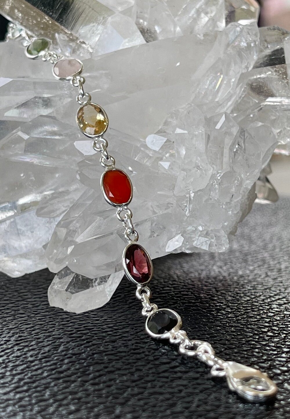 Chakra armband facet geslepen ovaal