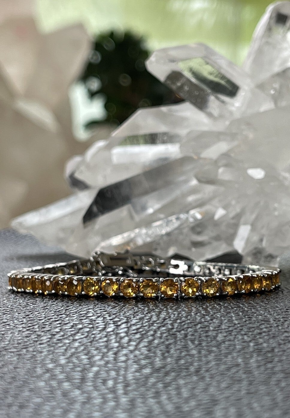 Citrien armband facet geslepen rond