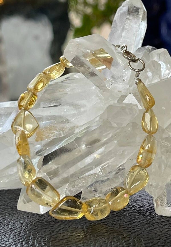 Citrien armband met getrommelde kralen 1,03cm