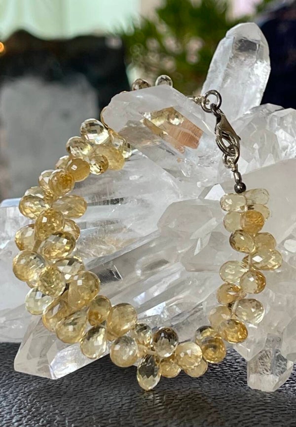 Golden Topaas armband met facet geslepen druppel kralen 1,56cm