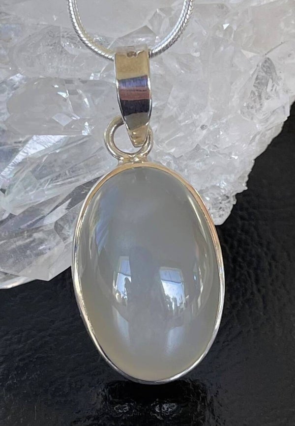 Maansteen hanger cabochon ovaal medium
