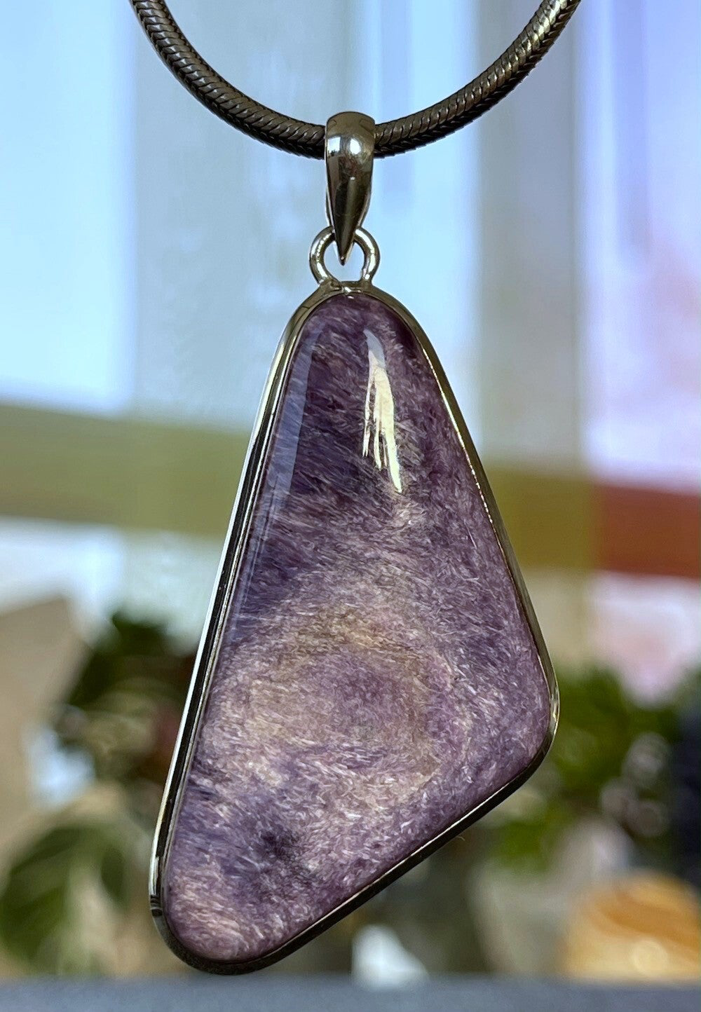 Charoiet uit Siberië hanger free form medium-groot