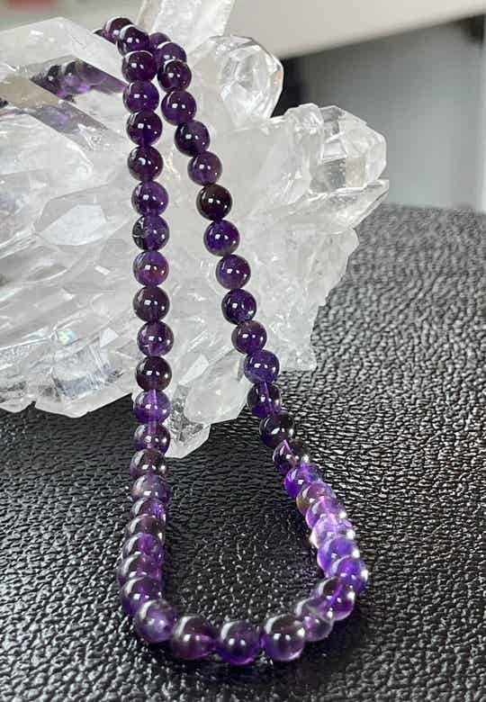 Amethist ketting cabochon rond