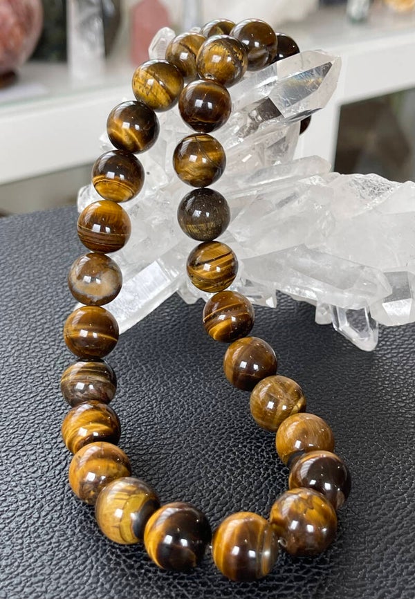 Tijgeroog ketting cabochon rond
