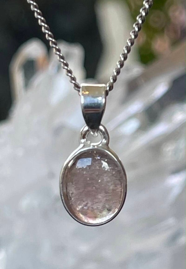 Roze Toermalijn hanger cabochon ovaal klein