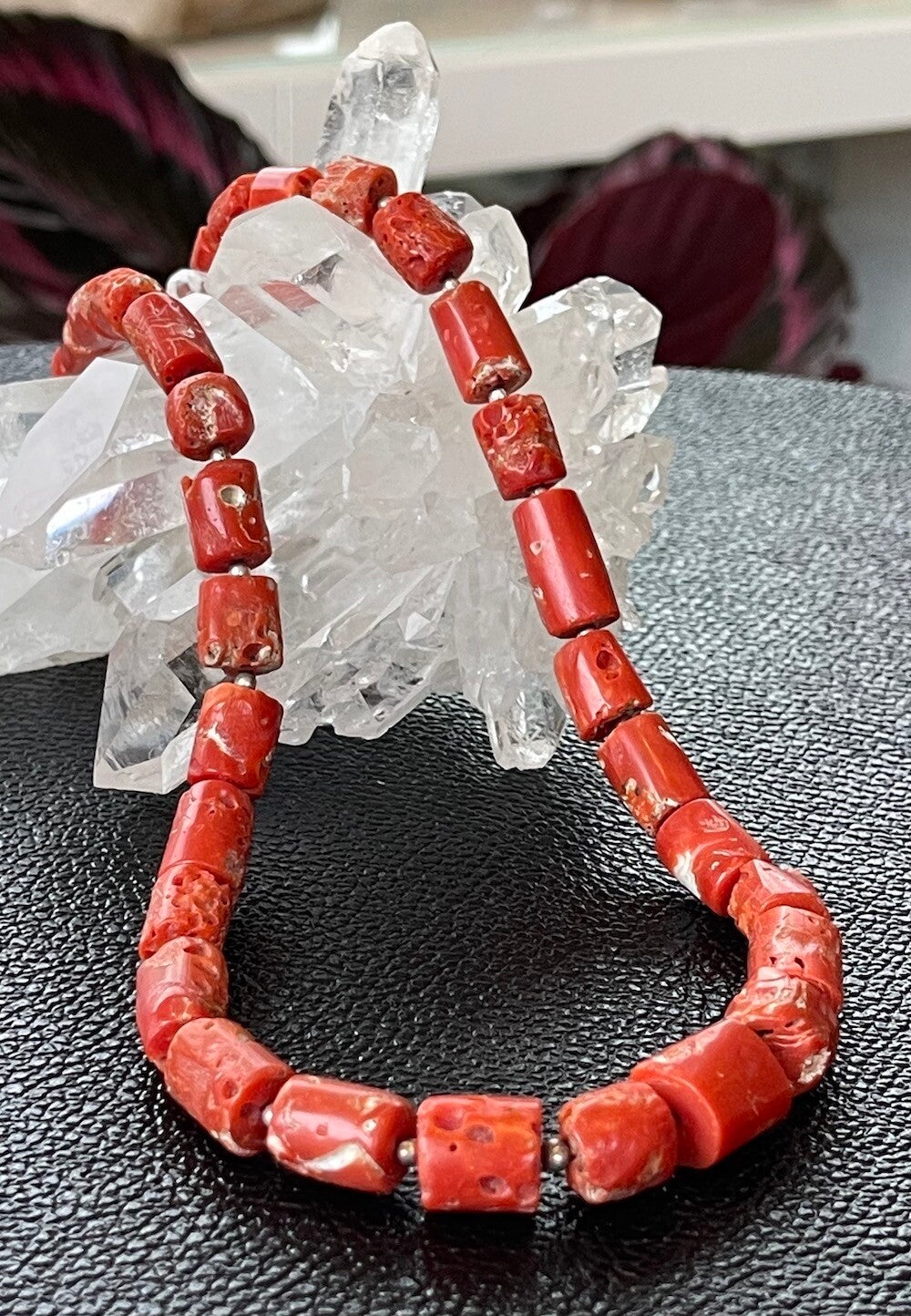 Koraal ketting cabochon kralen