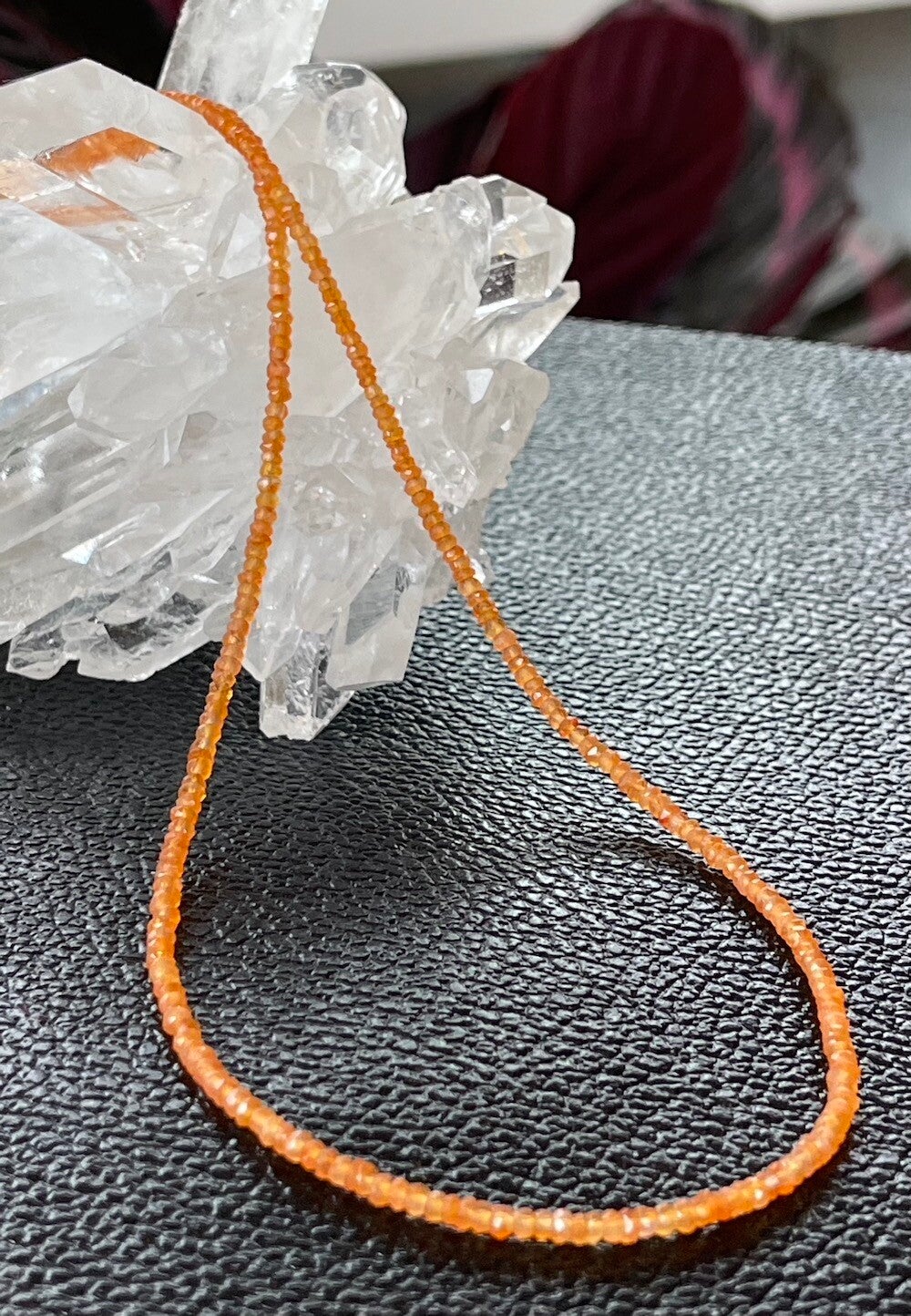 Carneool ketting facet geslepen rond