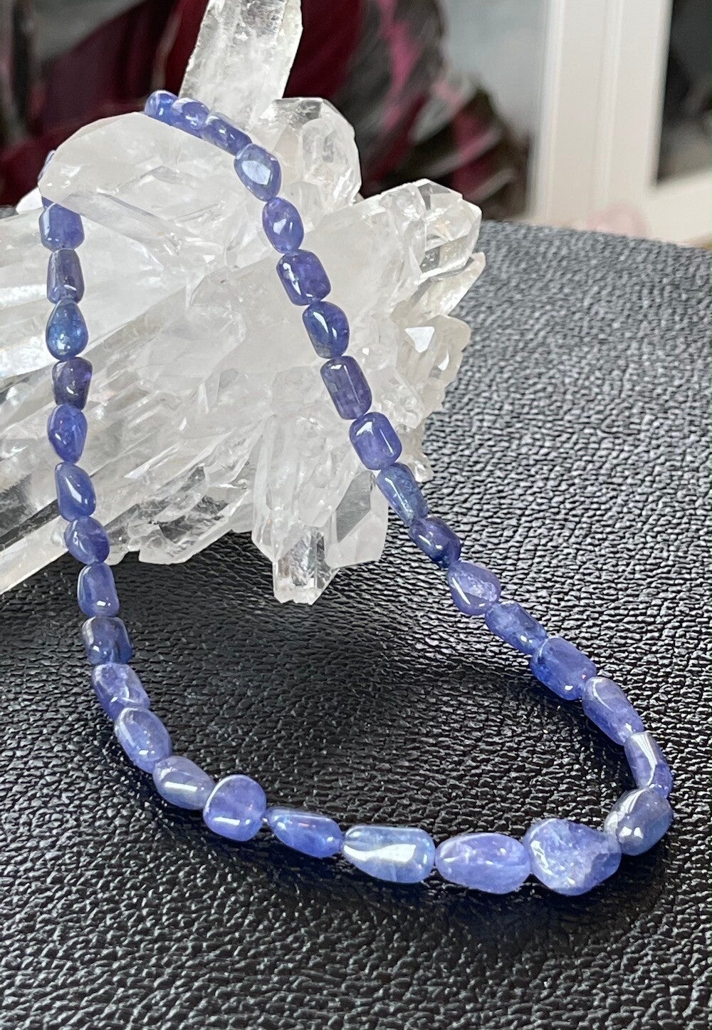 Tanzaniet ketting cabochon getrommelde tumble kralen