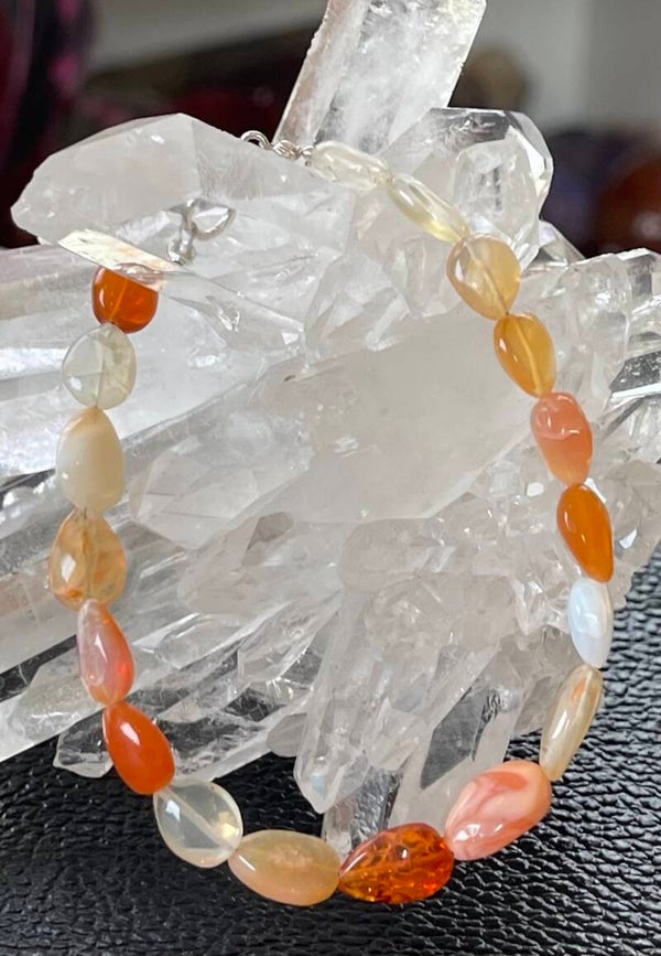 Vuur Opaal armband cabochon kralen 7,4mm