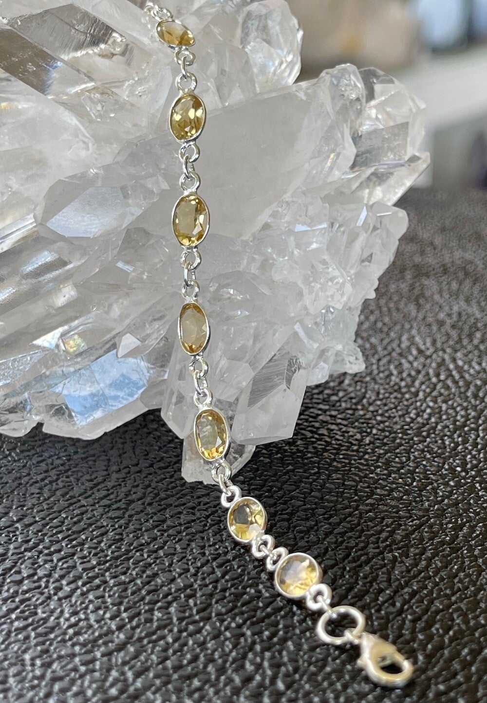 Citrien armband facet geslepen ovaal