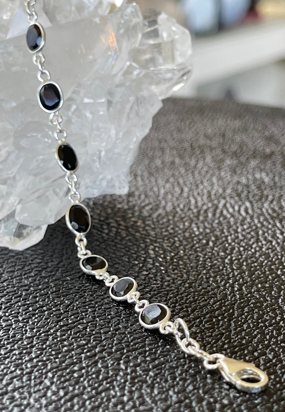 Onyx armband facet geslepen ovaal