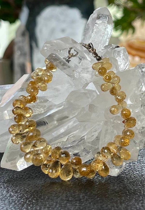 Golden Topaas armband facet geslepen druppel kralen 1.56cm