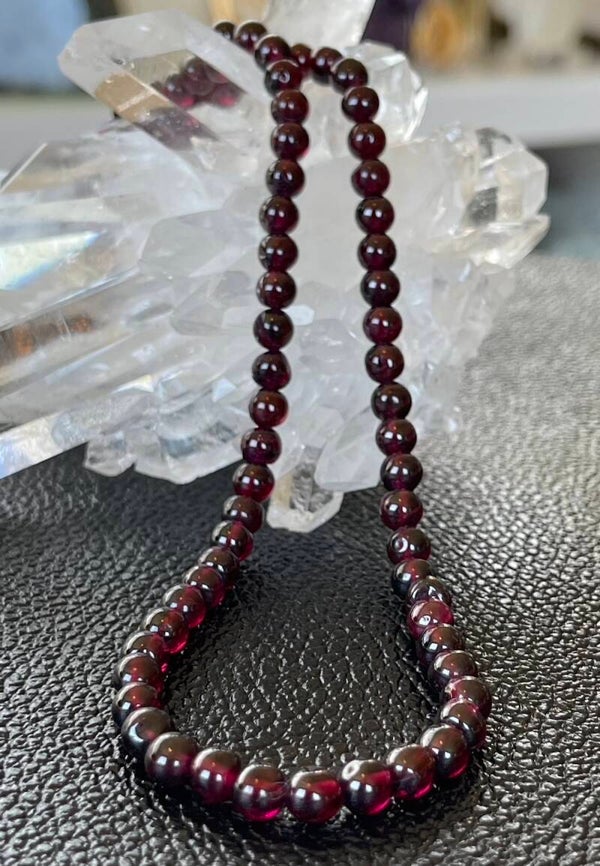 Granaat ketting Cabochon rond