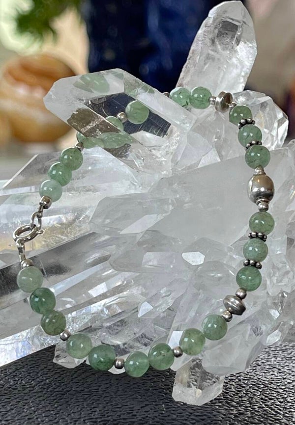 Jade armband met ronde cabochon kralen 6,0mm