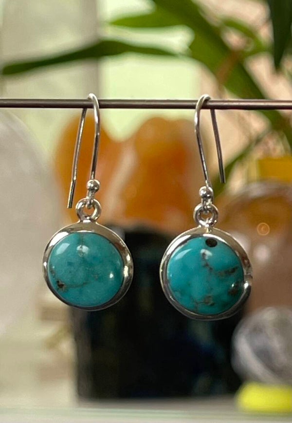 Tibetaanse Turkoois oorbellen cabochon rond