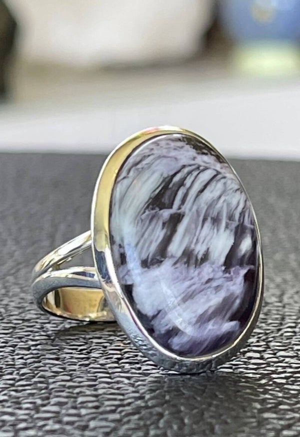 Kammereriet ring cabochon ovaal, maat 19
