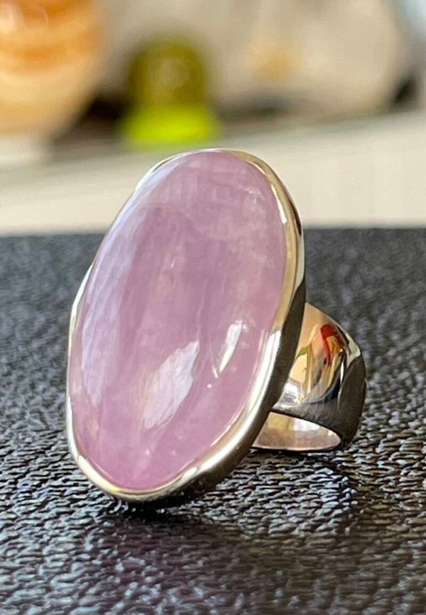Kunziet ring cabochon ovaal, maat 17,9