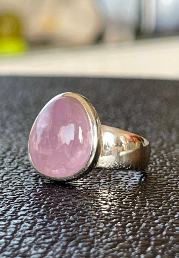 Kunziet ring cabochon free form, maat 19,1