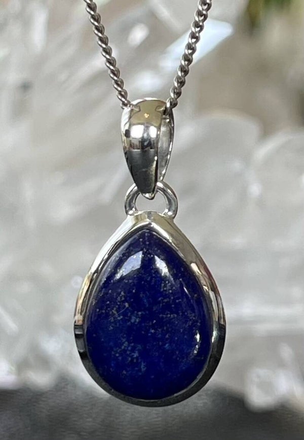 Lapis Lazulli met Pyriet hanger cabochon druppel medium