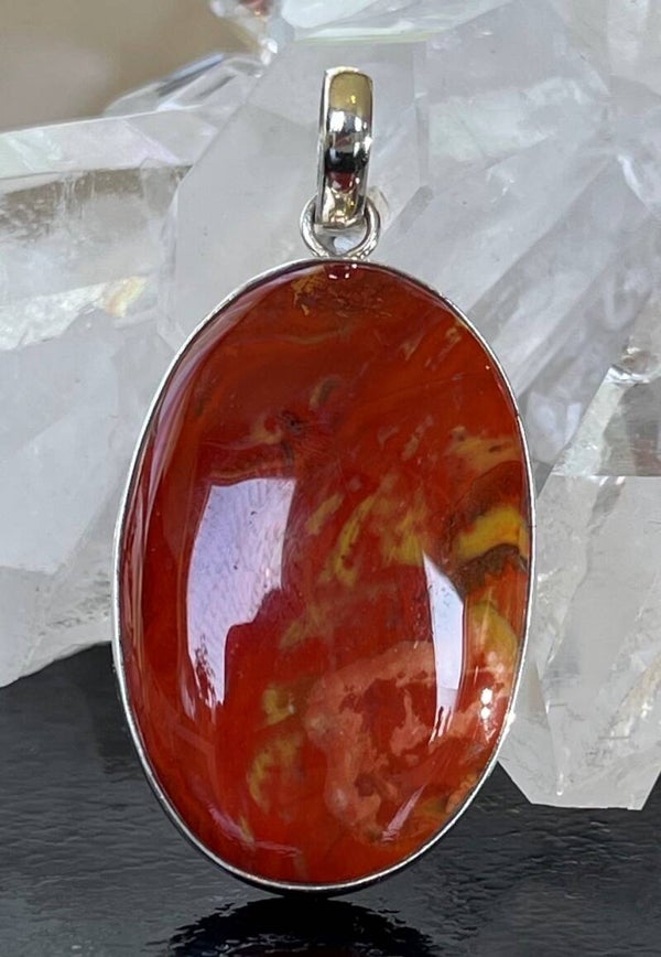 Rode Jaspis hanger cabochon ovaal medium