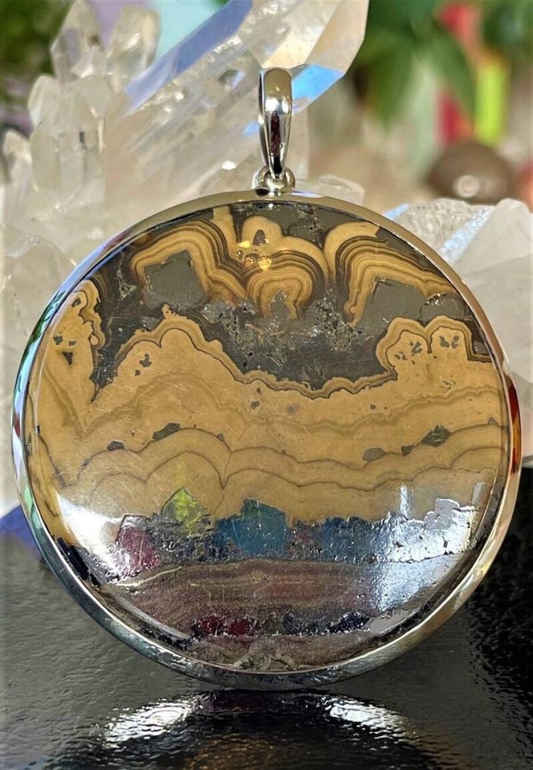 Schalenblende hanger cabochon rond groot