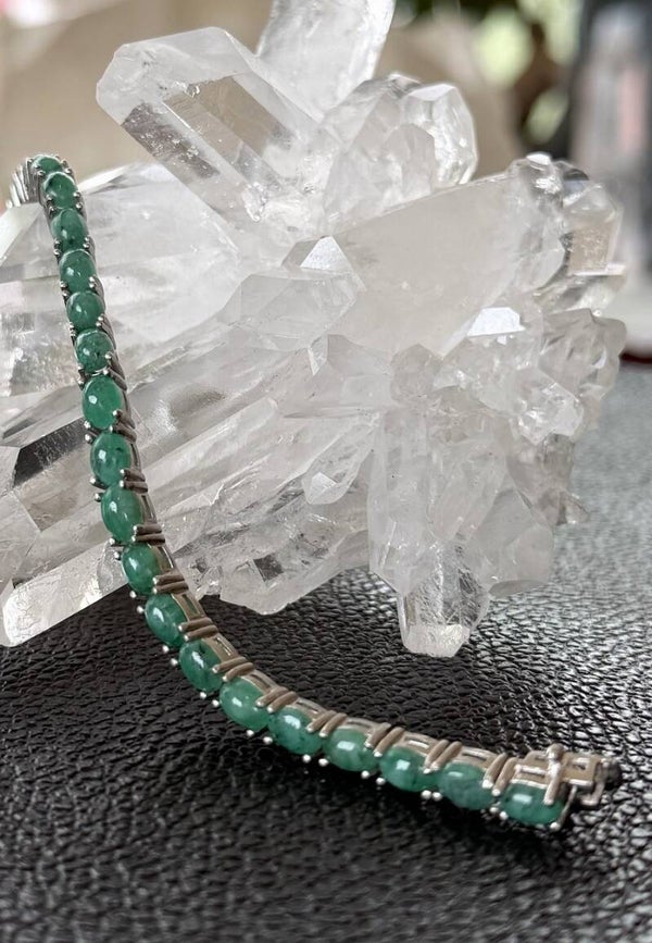 Smaragd armband cabochon ovaal