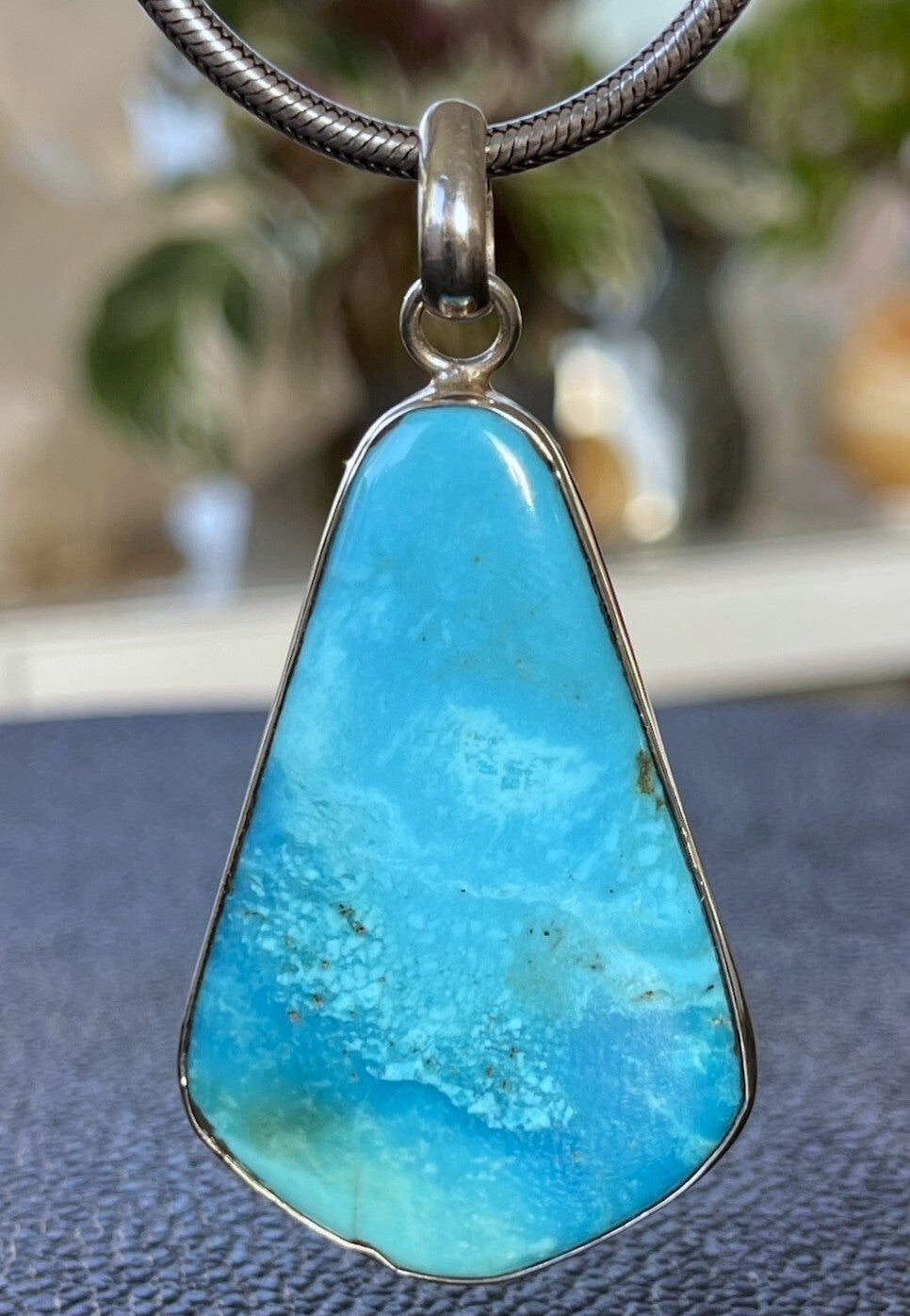 Turkoois uit Mexico hanger free form medium-groot