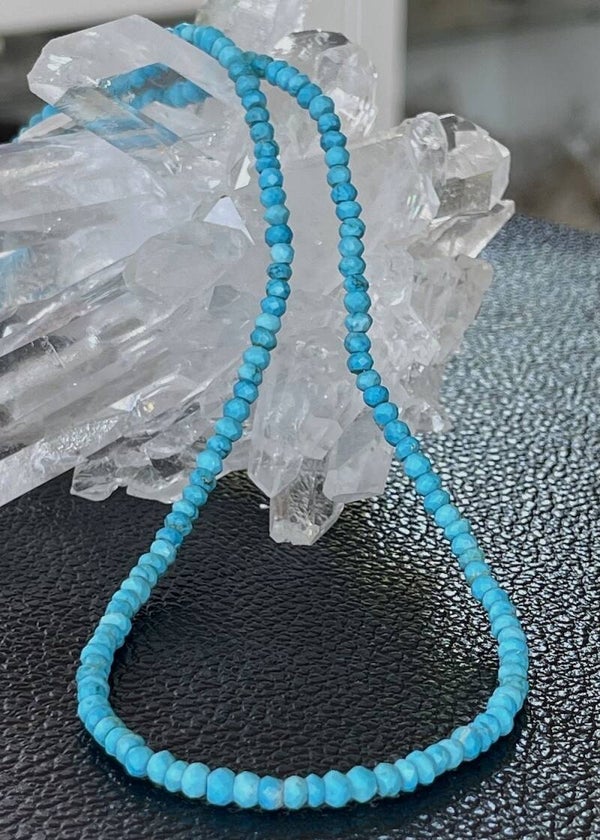 Turkoois uit Arizona ketting facet geslepen