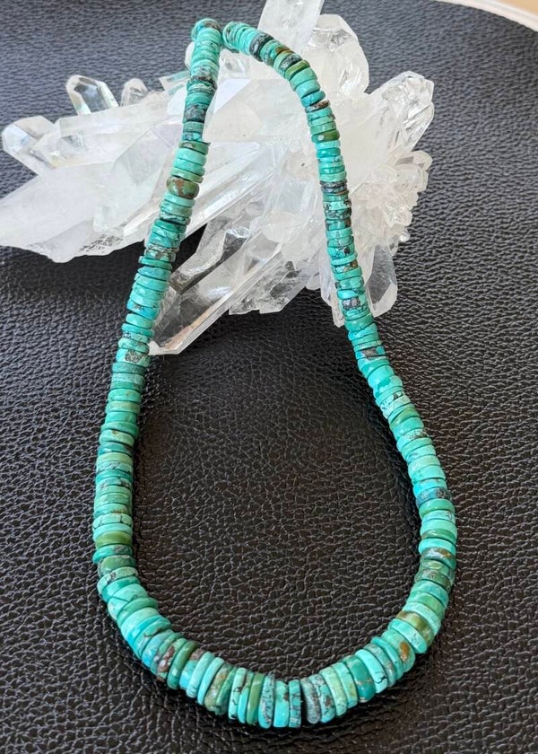 Turkoois uit Tibet ketting cabochon button