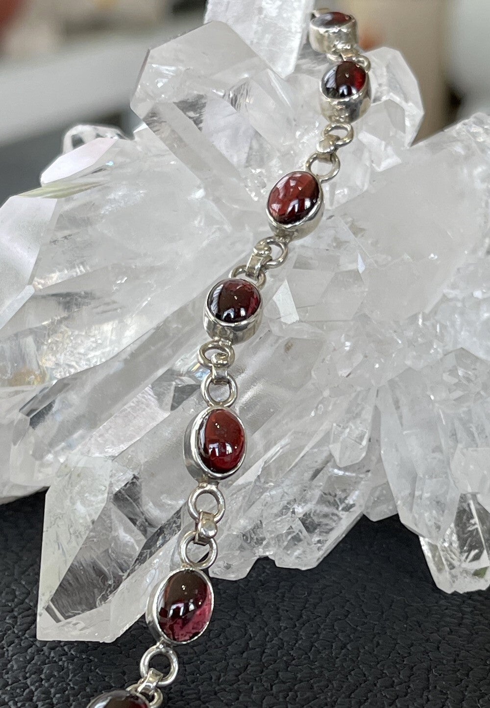 Granaat armband cabochon ovaal