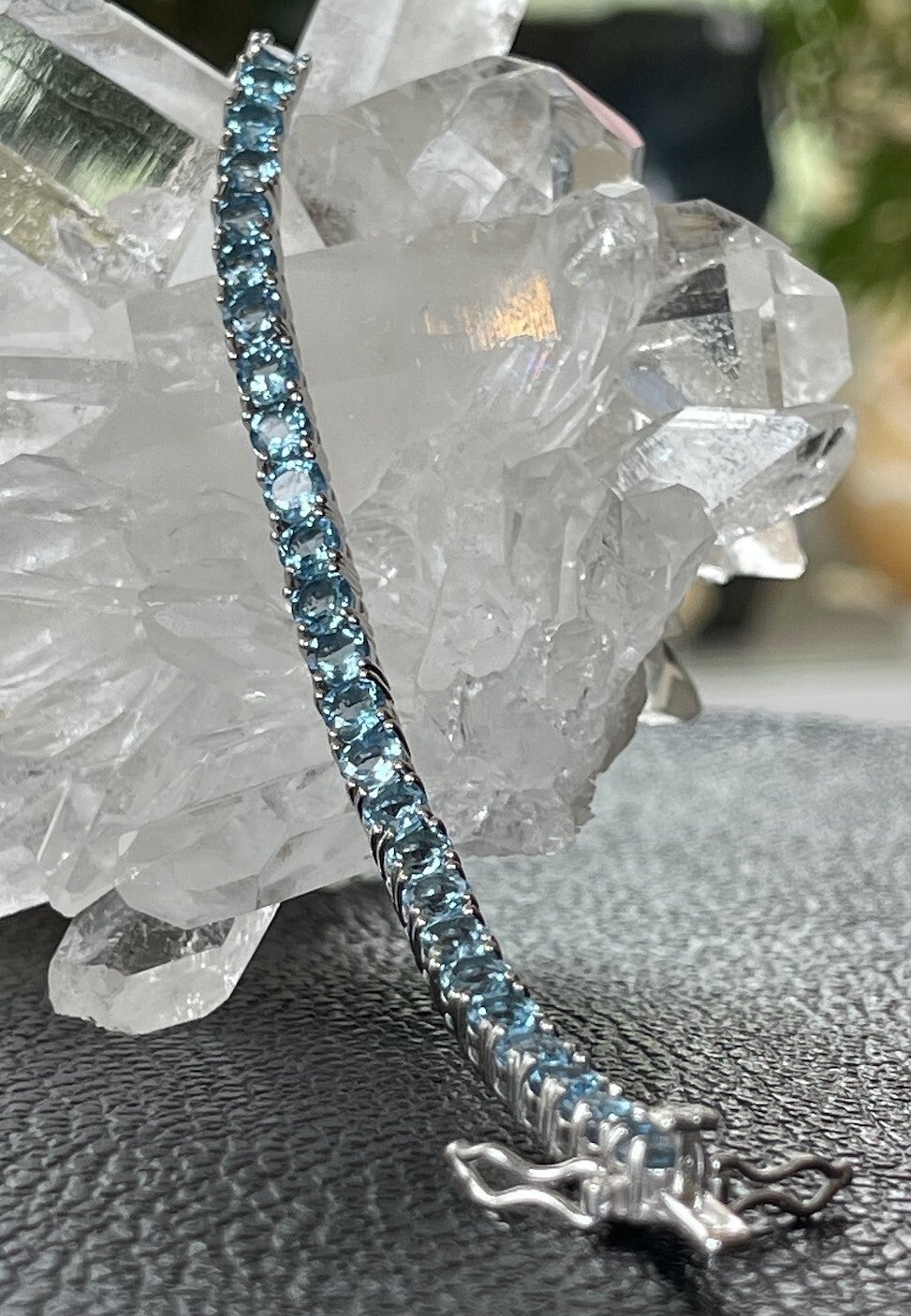 Zwitserse Blauwe Topaas armband facet geslepen rond