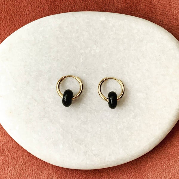 Creolen donut  Black Agate