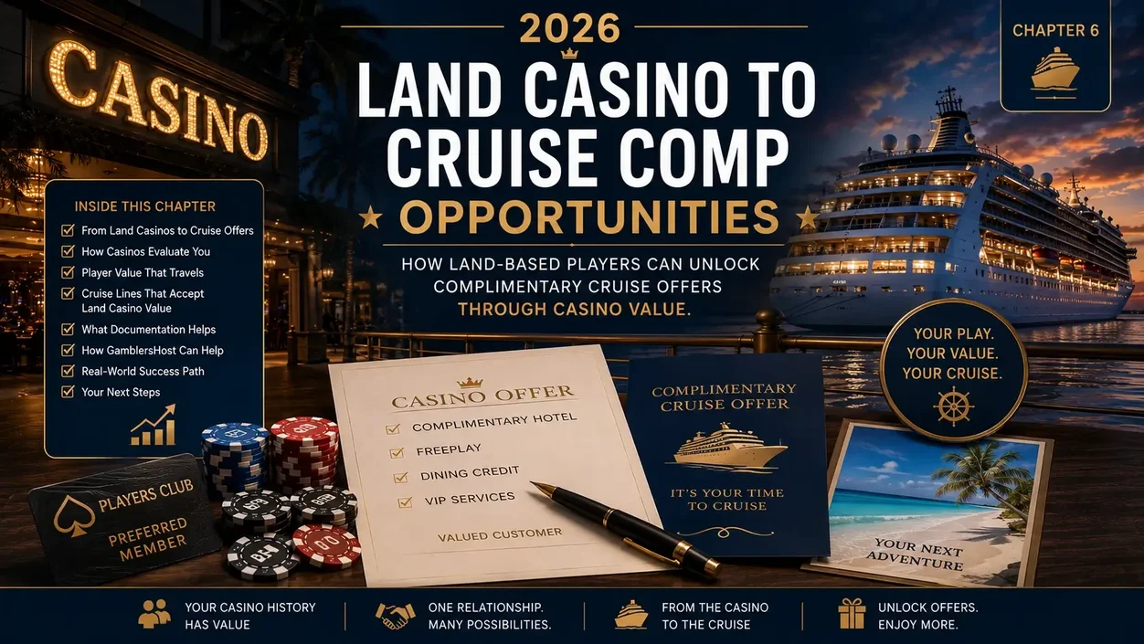 2026 land casino to cruise comp opportunities showing casino offers, player loyalty value and complimentary cruise opportunities