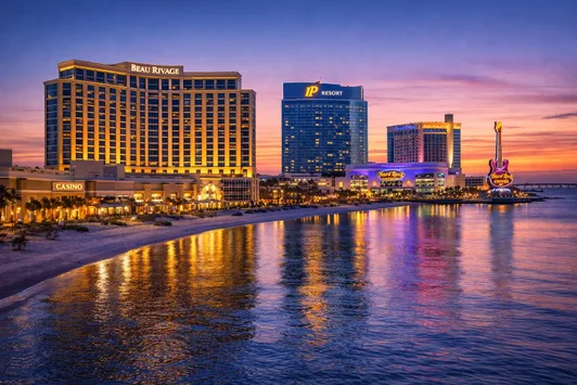 Biloxi Mississippi casinos along the Gulf Coast with gaming floors and cruise comp potential