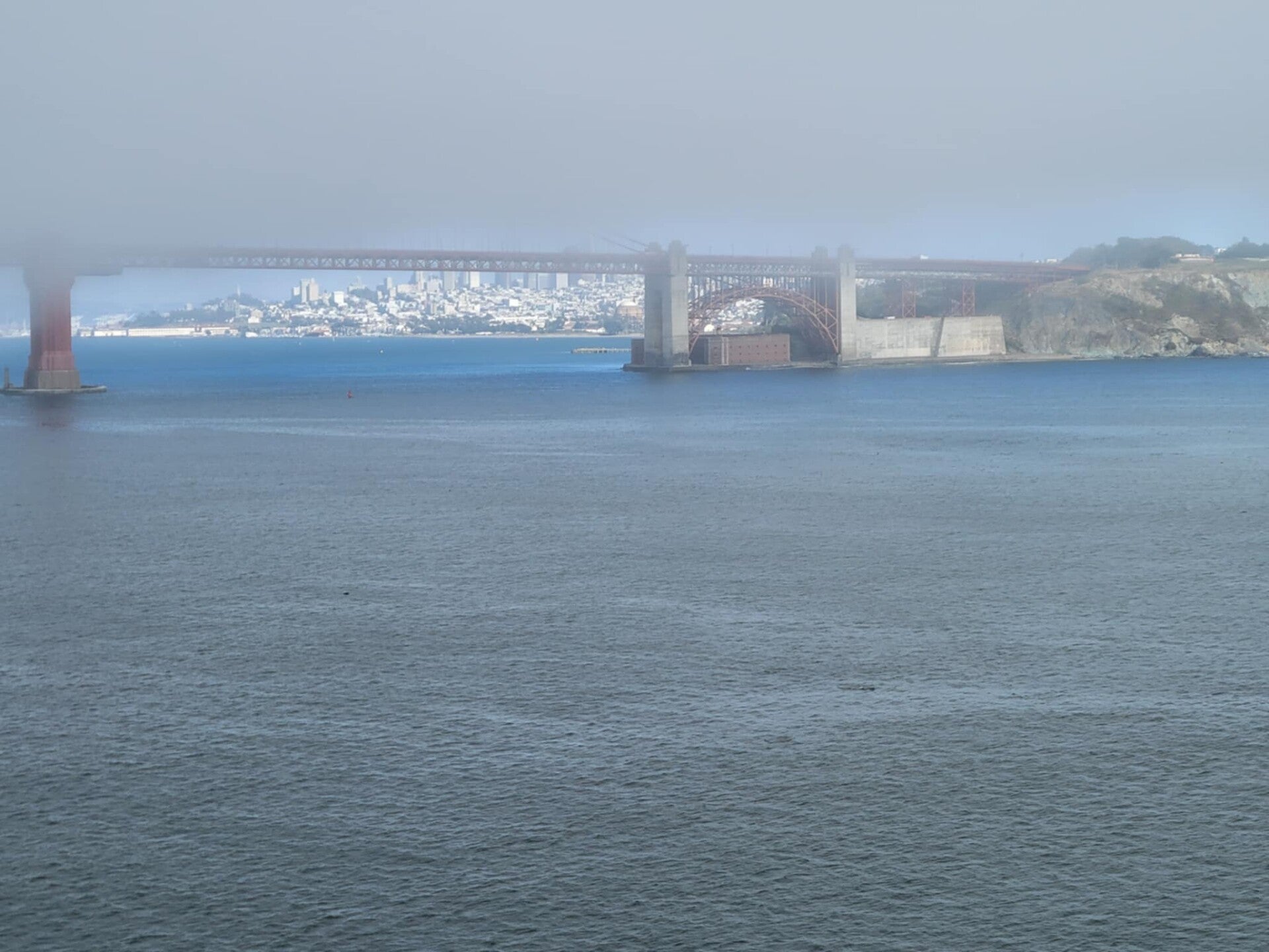 Cruise ship approaching the Golden Gate Bridge for a San Francisco cruise