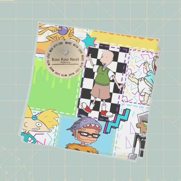 90s cartoon patchwork boy girl