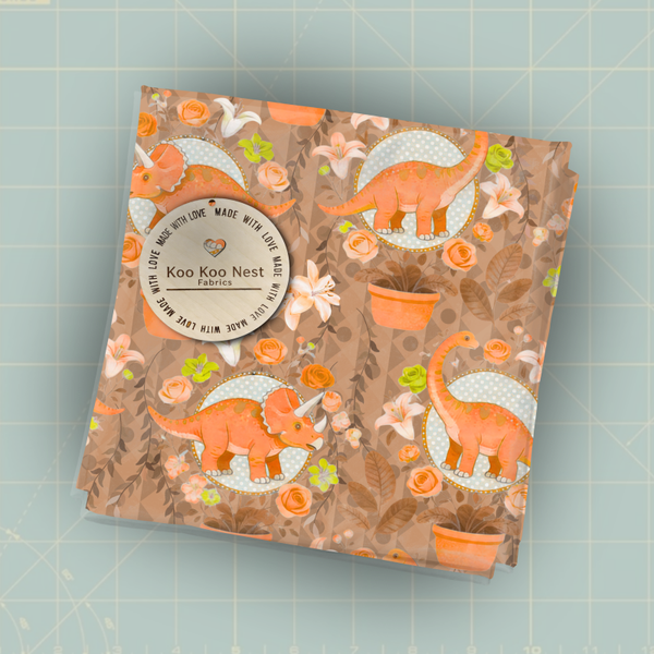 Dino Floral Dinosaur Girl fall colors