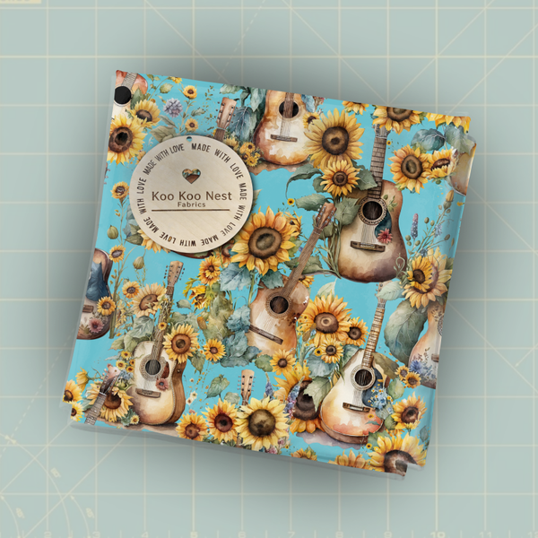 Guitar and sunflower girl floral