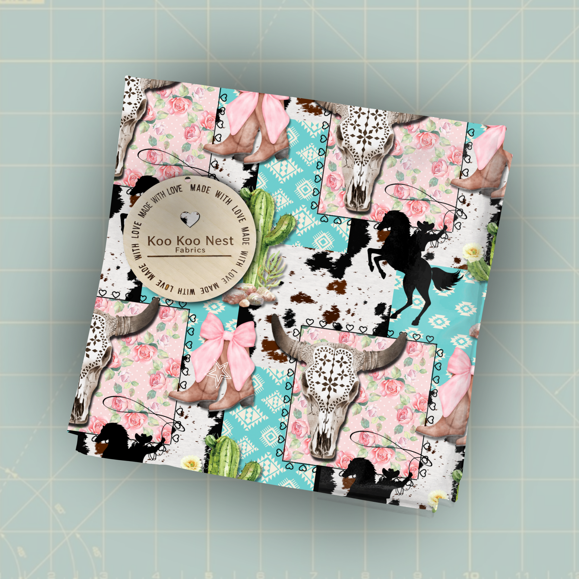 Western cowgirl patchwork girl