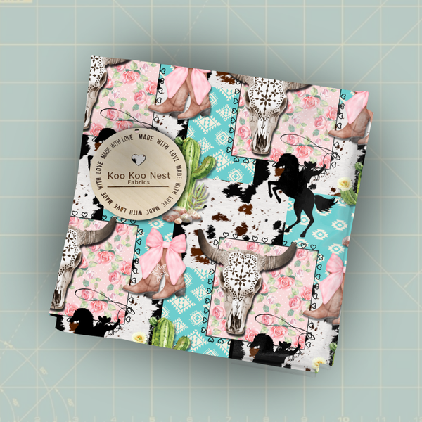 Western cowgirl patchwork girl