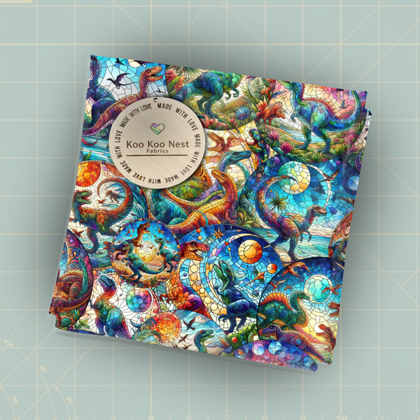 Dino Stained glass dinosaur boy girl