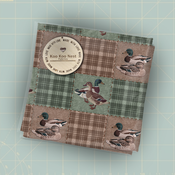 Vintage Mallard Patchwork Plaid Duck