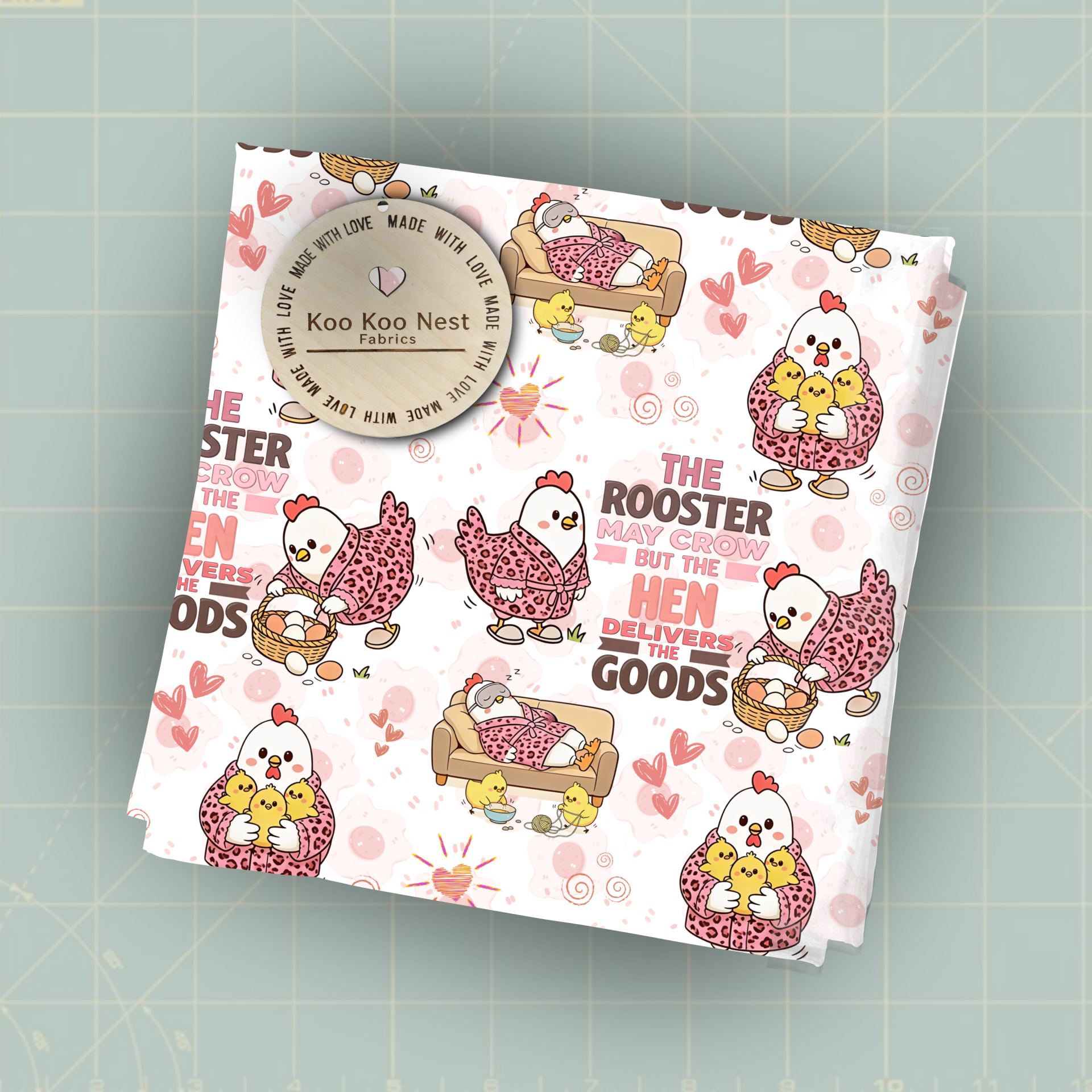 Pink Leopard Hen Delivers chicken girl